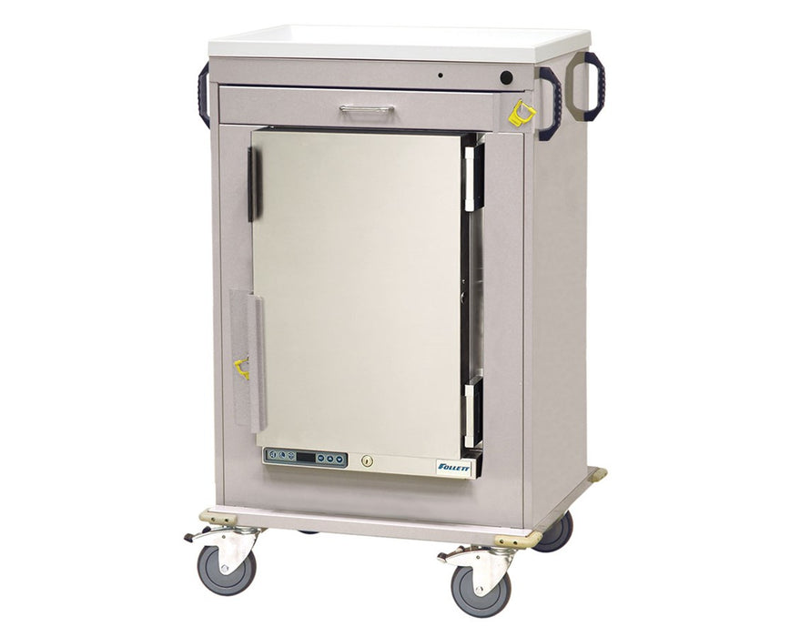 Malignant Hypothermia One Drawer Cart w/ 1.8 cu ft Follett Refrigerator, Breakaway Lock, & Accessories