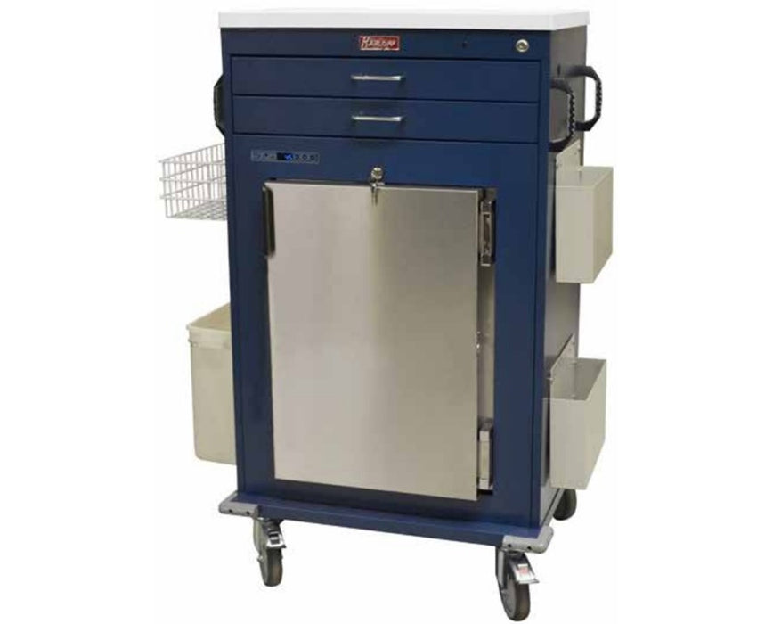 Malignant Hyperthermia Two Drawer Cart w/ Follett Refrigerator & Key Lock