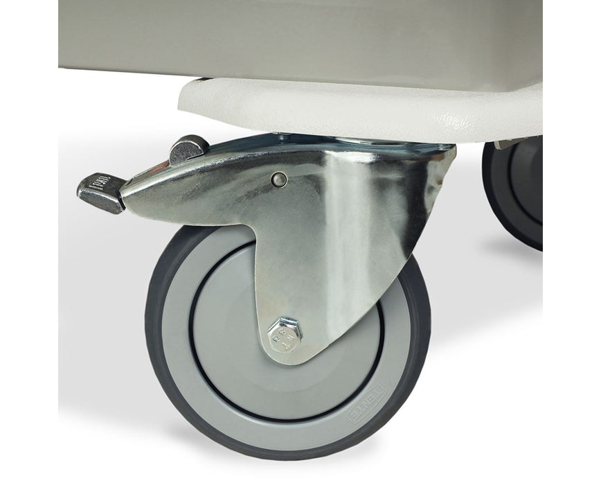 A-Series Mini (Narrow) Short Emergency Aluminum Crash Cart w/ Breakaway Lock - Premium Caster