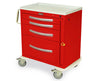 A-Series Short Aluminum Emergency Crash Cart w/ Breakaway Lock. 4 Drawers