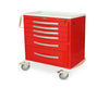 A-Series Short Aluminum Anesthesia Cart. 4 Drawers & Electric Lock