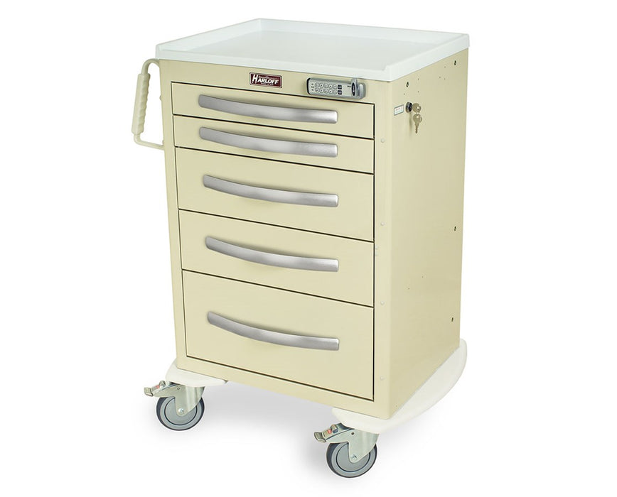 Harloff A-Series Aluminum Anesthesia  Cart - Electronic Pushbutton Lock