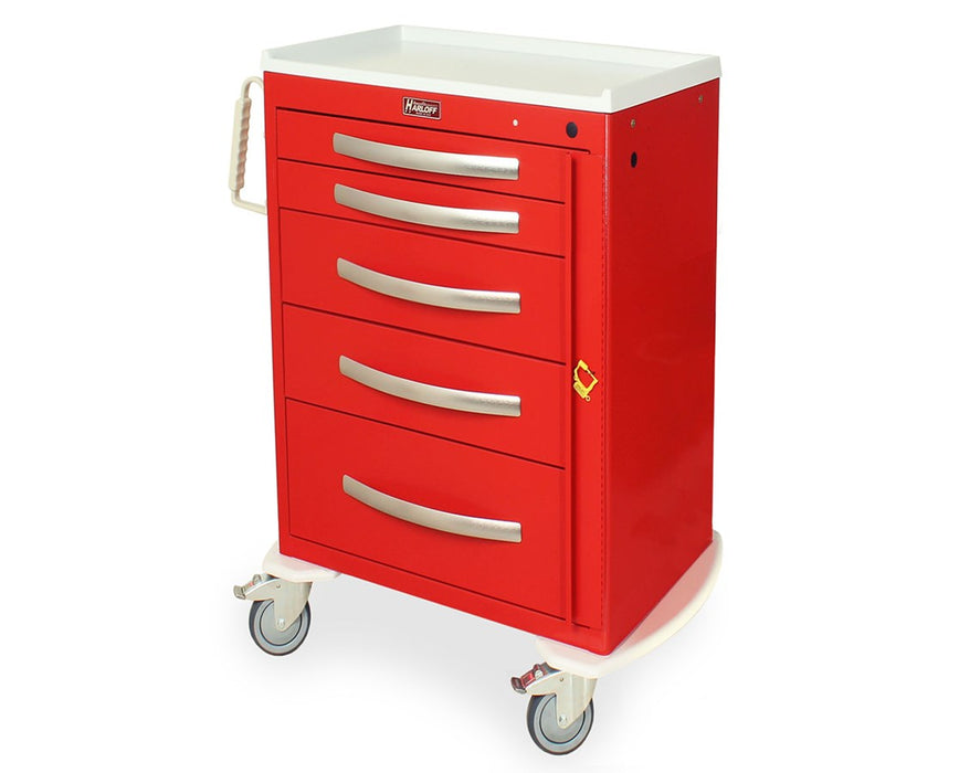 A-Series Tall Aluminum Emergency Crash Cart w/ Breakaway Lock - 6 Drawers (3-3", 2-6", 1-9")