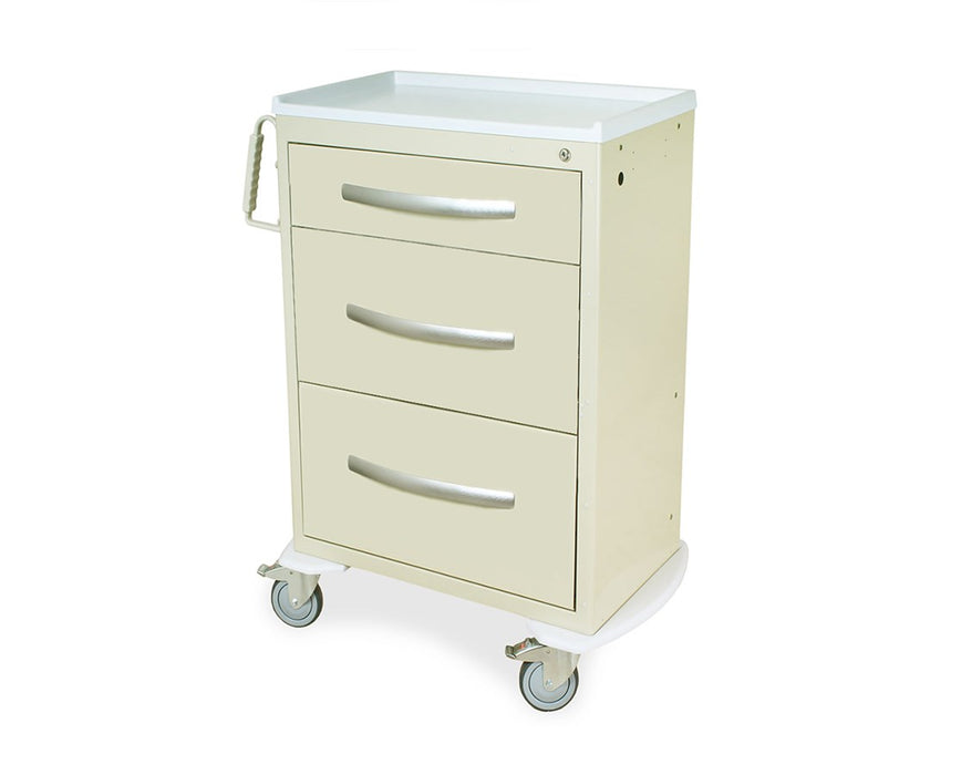 A-Series Tall Aluminum Infection Control Cart - 3 Drawers (One 6," Two 12")
