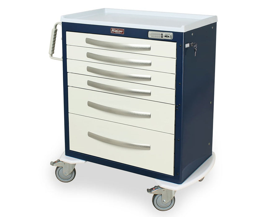 Harloff A-Series Aluminum Anesthesia  Cart - Electronic Pushbutton Lock