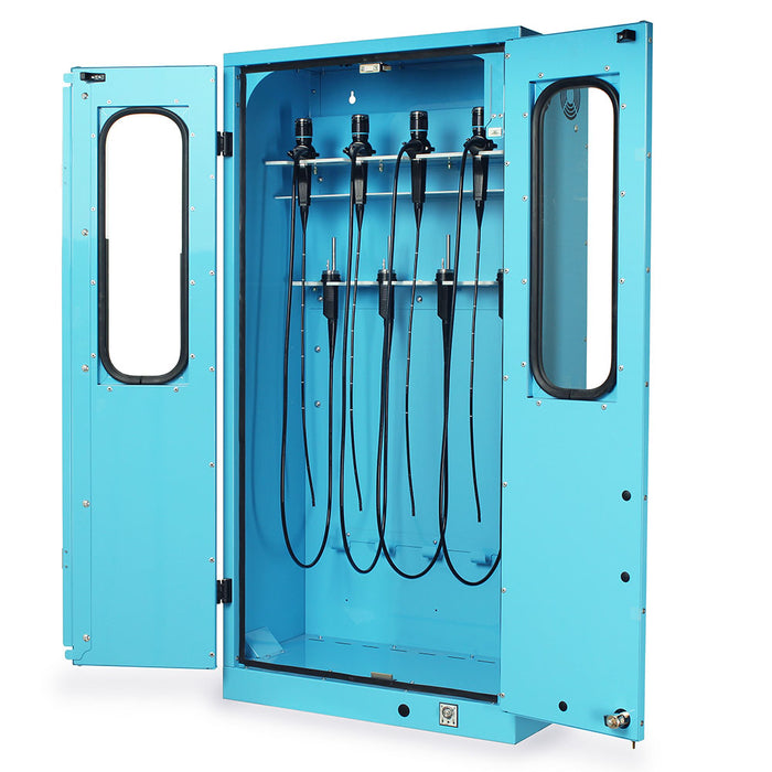 Wall-Mounted Bronchoscope/ENT Scope Cabinet w/ Drying Package. Low Carbon Steel & 5 Scope Holder Arms