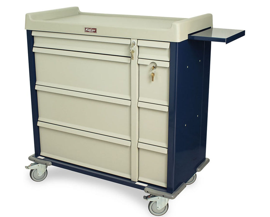 Standard Line Dual Column 600 Punch Card Medication Cart: Double Wide Narcotics Drawer, Electronic Lock, Keypad Access, Standard Package