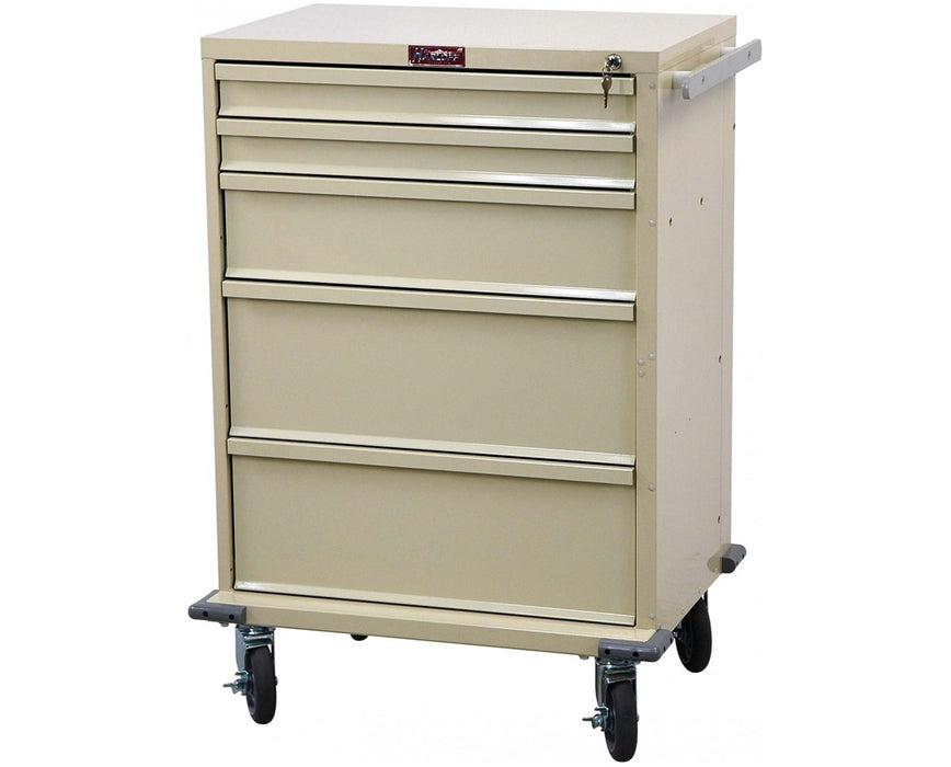 V-Series Five Drawer Treatment Cart - Breakaway Lock