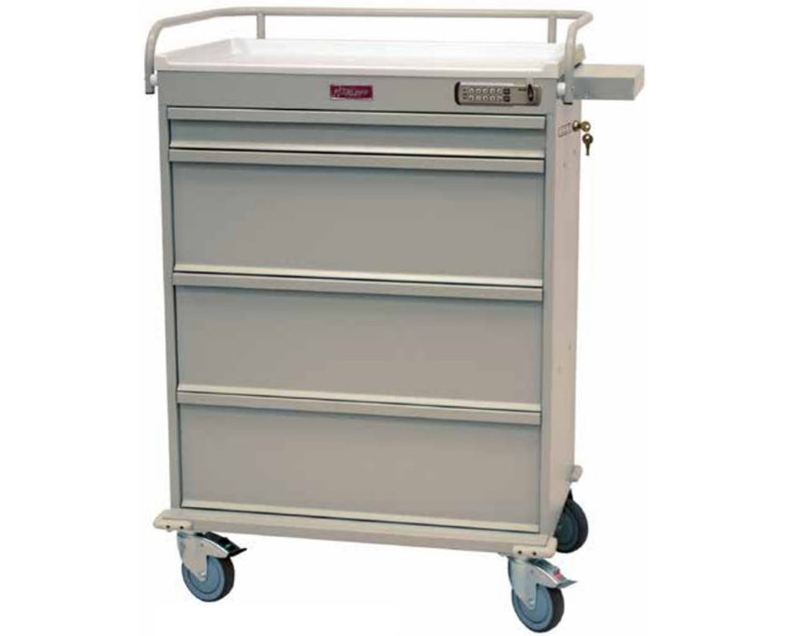 Value Line 480 Punch Card Medication Cart - Electronic Pushbutton Lock, Standard Package w/ Locking Narcotics Box