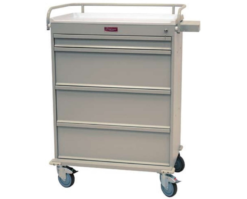 Value Line 480 Punch Card Medication Cart - Key Lock, Standard Package w/ Locking Narcotics Box