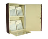 Wood Vinyl Recessed Wall-Mount In-Room Medication Cabinet. Cherry Mahogany Cabinet w/ Electronic Pushbutton Lock