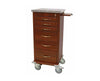 Mini (Narrow) Wood Vinyl Aluminum Treatment Cart. 4 Drawers