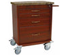 Wood Vinyl Aluminum Treatment Cart 4 Drawers & Electronic Keypad Lock