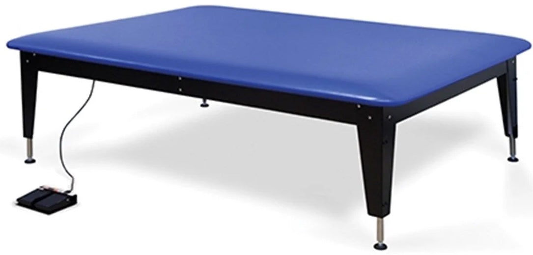 Power Hi-Lo Rehab Therapy Table w/ Flat Top. 750-1100lbs Capacity, Bariatric. [Blue Upholstery]