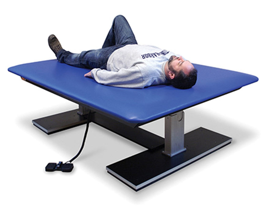 Econo Bariatric Power Hi-Lo Rehab Therapy Table w/ Flat Top. 72"L x 48"W [Blue Upholstery]