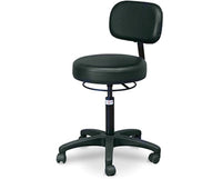Economy Air-Lift Stool with Backrest [Black Upholstery]