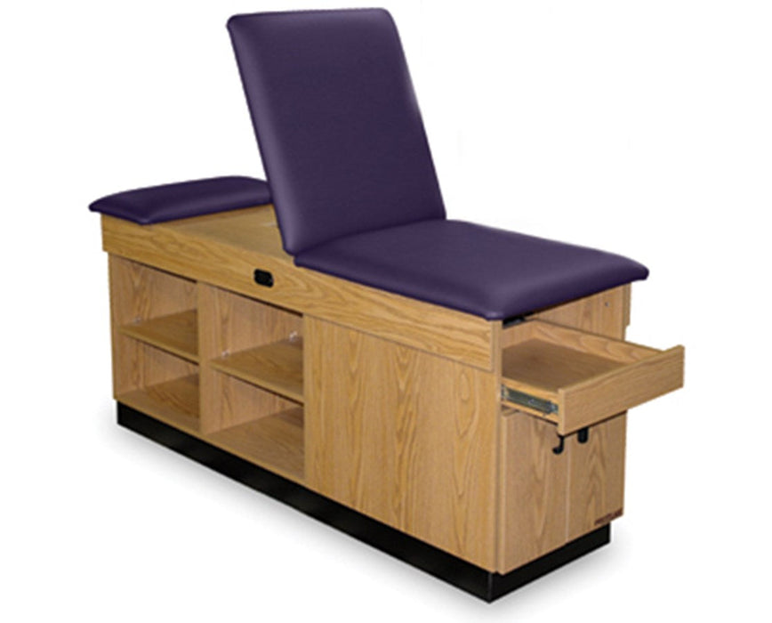 Athletic Training Convertible Taping Bench / Treatment Table w/ Adjustable Backrest [Natural Oak Laminate / Royal Blue Upholstery]