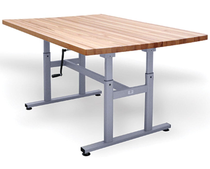 Deluxe Crank Lift Butcher Block Hi-Lo Work Table - 60" x 28"