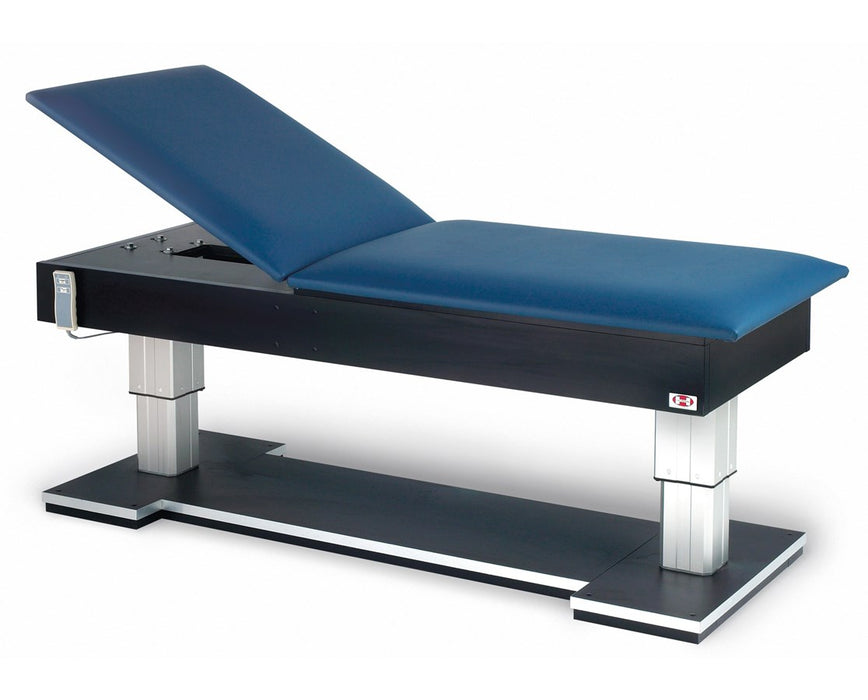 Bariatric Power Hi-Lo Treatment Table w/ Adjustable Back. 21" - 30"H, Hand Control operation