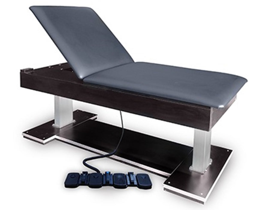 Bariatric Power Hi-Lo Treatment Table w/ Adjustable Back. 22" - 31"H, Foot Control operation