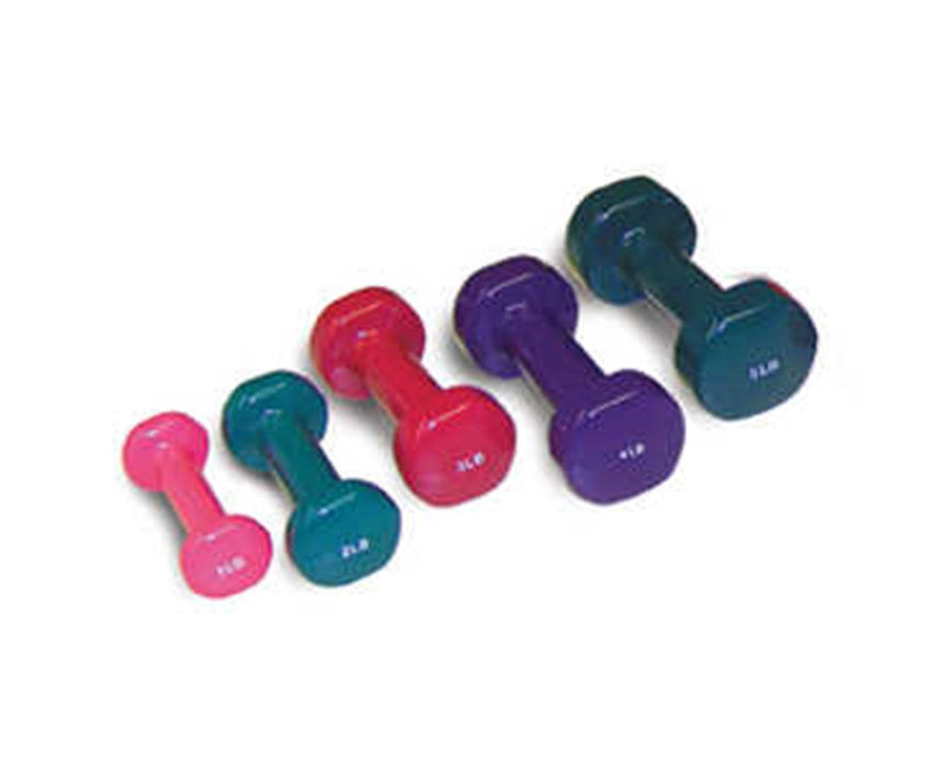 Vinyl Coated Dumbbells Set, Set of 5 Weights