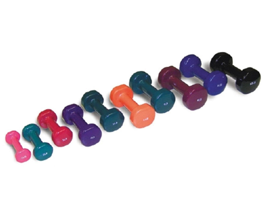 Vinyl Coated Dumbbells Set, Set of 10 Weights