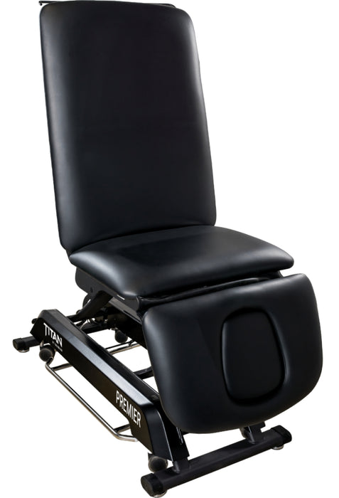 Titan Premier Power Hi-Lo Treatment Table w/ 3-Section Top (Adjustable Back & Drop Section) [Black Upholstery]