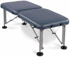 Portable Treatment Table. Flat Top Foldable w/ Adjustable Headrest [Blue Upholstery]