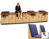 Sports 4-Seat Taping Treatment Station w/ Backrest, Standard Package: Navy Blue Upholstery