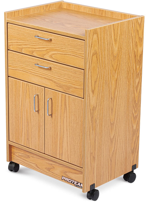 Monster Cart w/ Double Drawers & Cabinet Storage [Natural Oak Laminate]