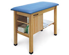 Athletic Training H-Brace Taping Table with End Cabinet [Natural Oak Laminate / Black Upholstery]