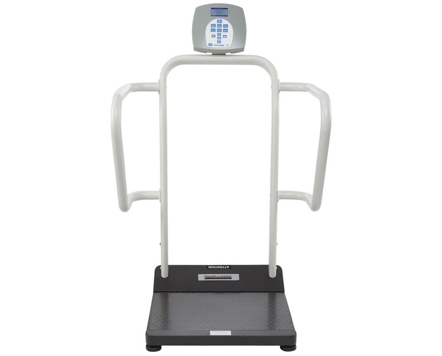 Professional Bariatric Digital Stand-On Scale, LB/KG w/ Extra Wide Handrails, Digital Height Rod & Bluetooth