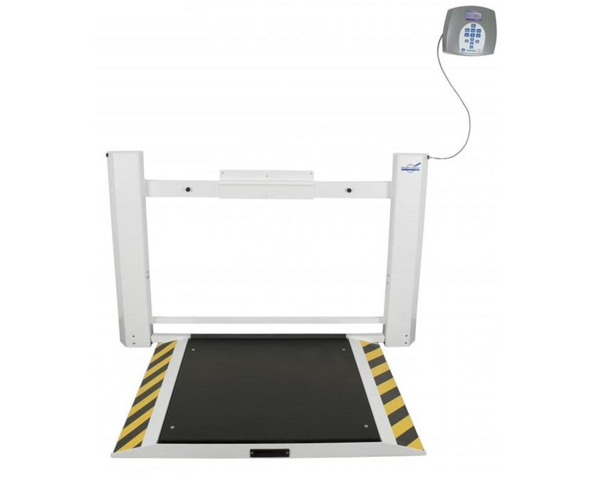 Antimicrobial Wall-Mounted Fold-Up Wheelchair Scale - LB & KG w/ Bluetooth