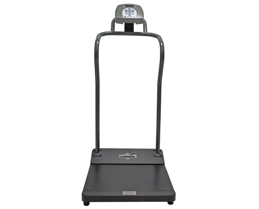 Antimicrobial Digital Platform Scale w/ Handrail, KG, Ships Assembled