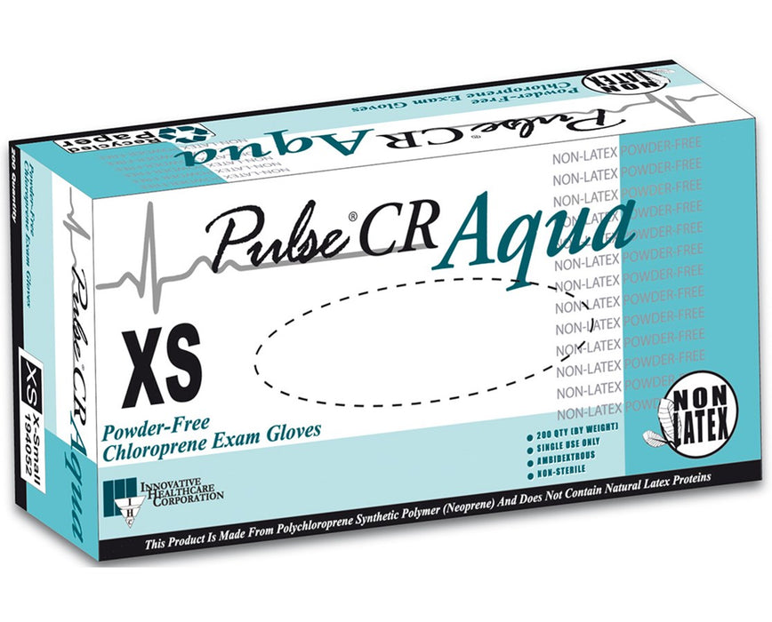 Pulse CR Aqua Chloroprene Exam Gloves - Medium, 2000/cs (Non-Sterile)