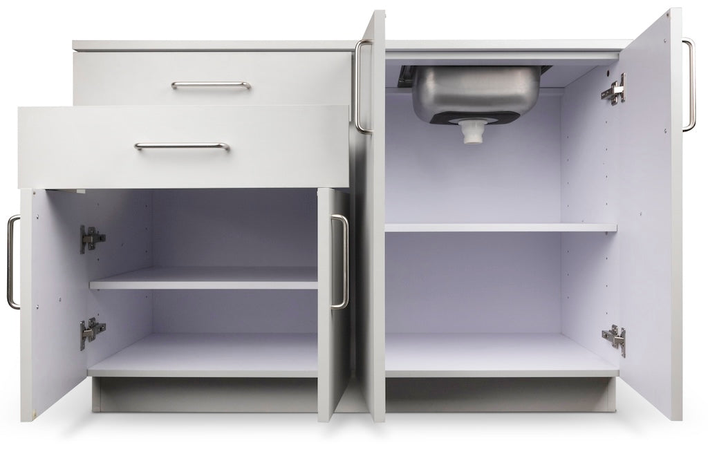 48"W Base Cabinet. 4 Doors & 2 Drawers (Sink Option)