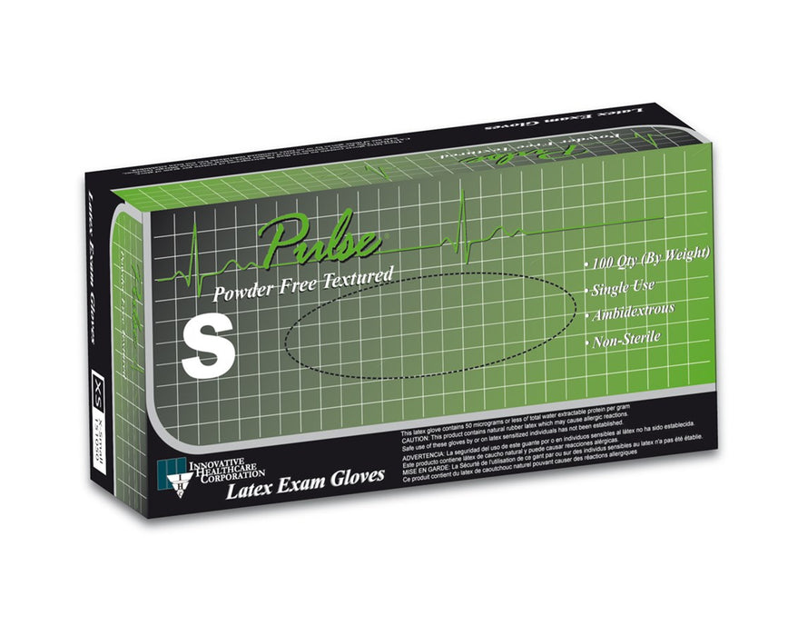 Pulse Latex Powder-Free Exam Gloves - Textured, Online Chlorination - Small - 1000/Cs (Non-Sterile)