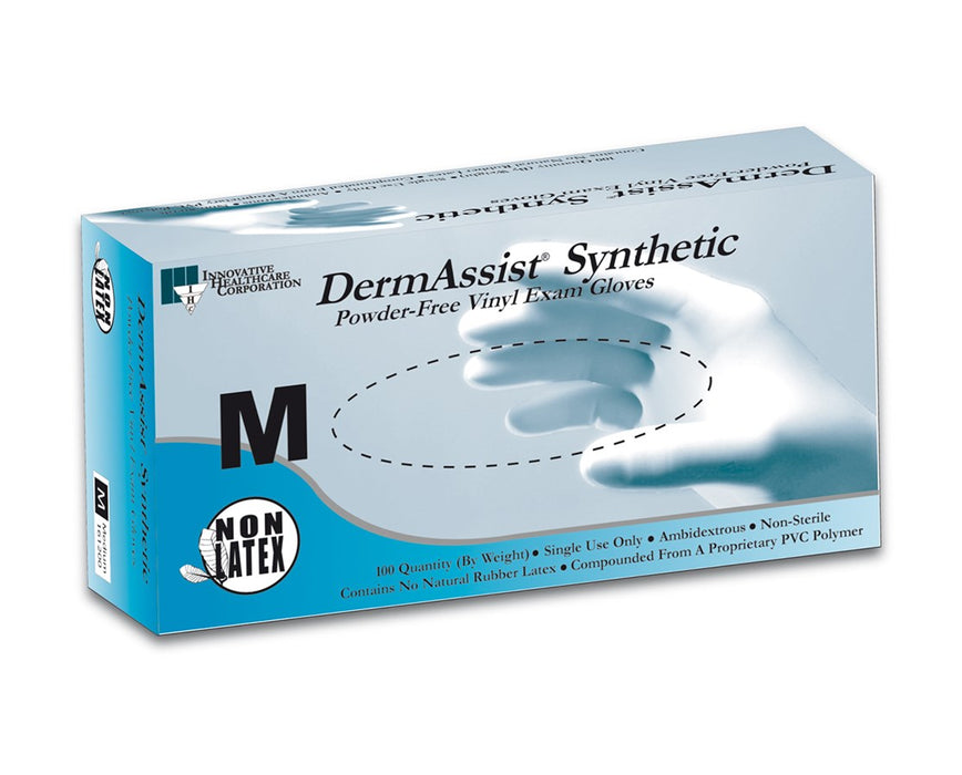 DermAssist Vinyl Synthetic Powder-Free Exam Gloves - Smooth - Small - 1000/Cs (Non-Sterile)