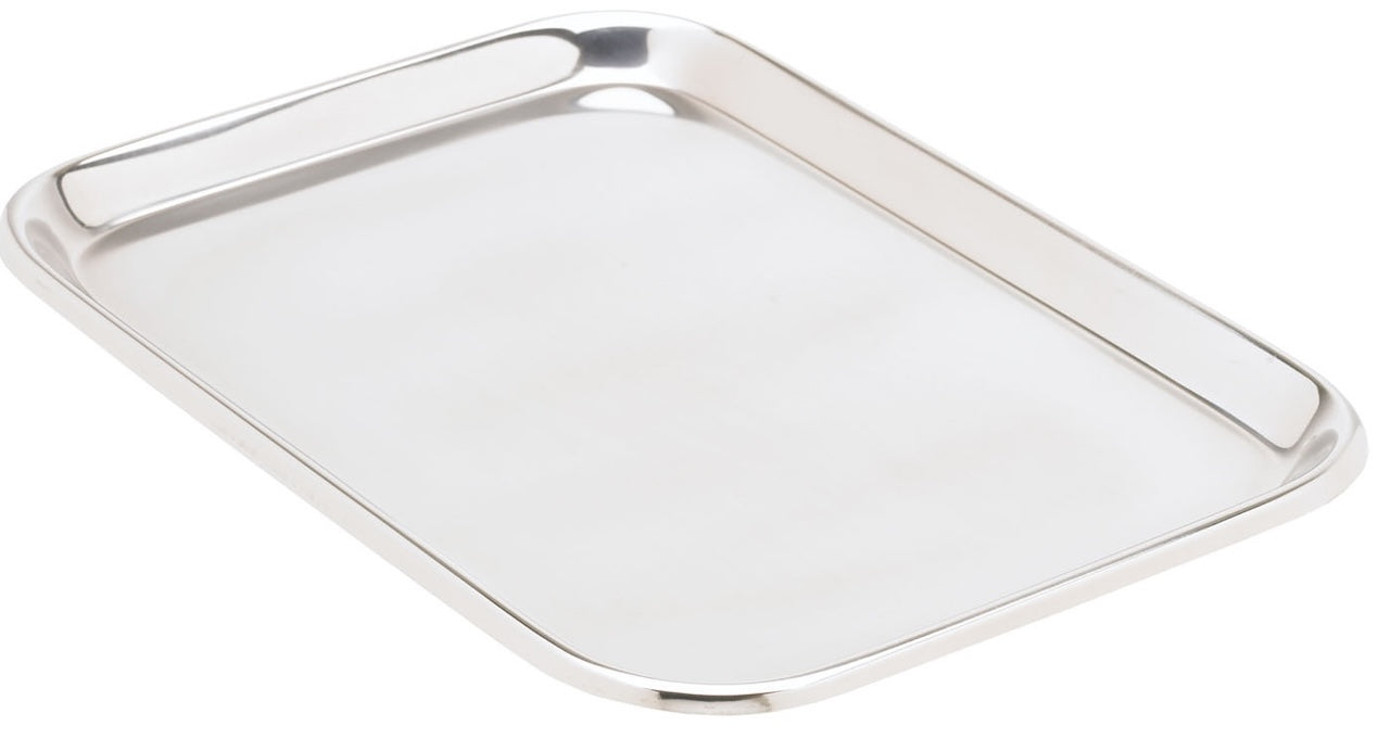 Stainless Steel Instrument Tray. Rolled Edge, 14" x 10" x 5/8"