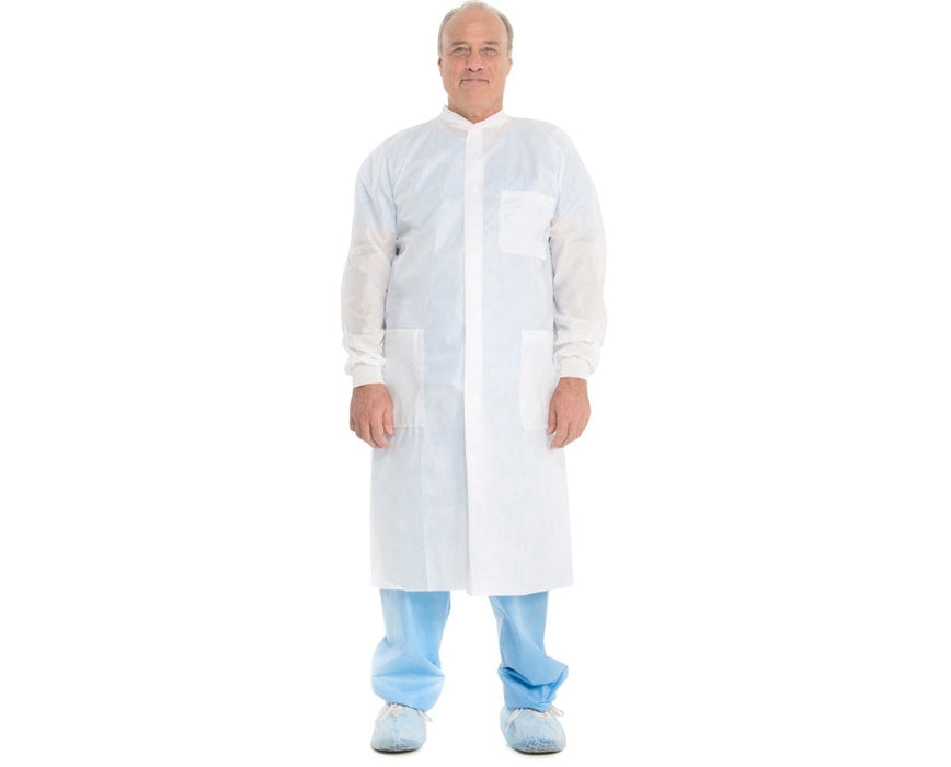 Basic PLUS Lab Coat, Blue, Small (25/Case)