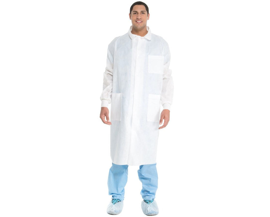 Universal Precautions Lab Coat White, Small - 25/cs