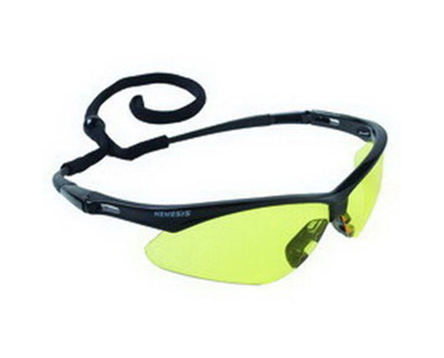 Jackson V30 Nemesis Safety Glasses - 12/Cs Amber Lens, Anti-Fog, Black Frame