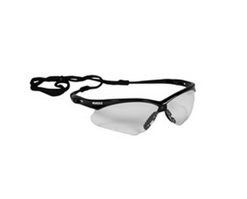 Jackson V30 Nemesis Safety Glasses - 12/Cs Clear Lens, Anti-Fog, Black Frame