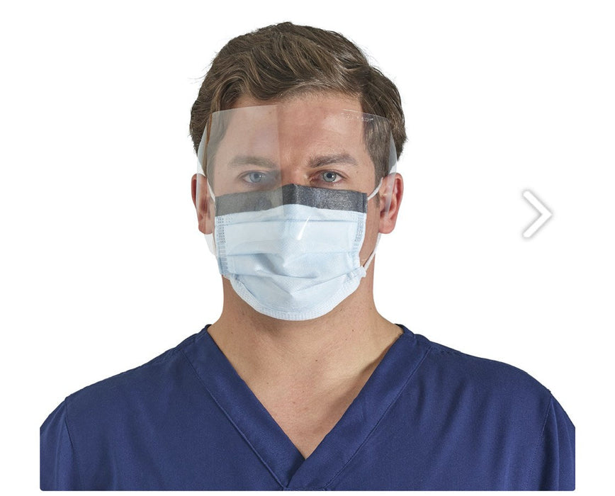 Procedure Masks, Level 3, Fog-Free, Visor, Earloops, Orange, So Soft Lining (100/cs)