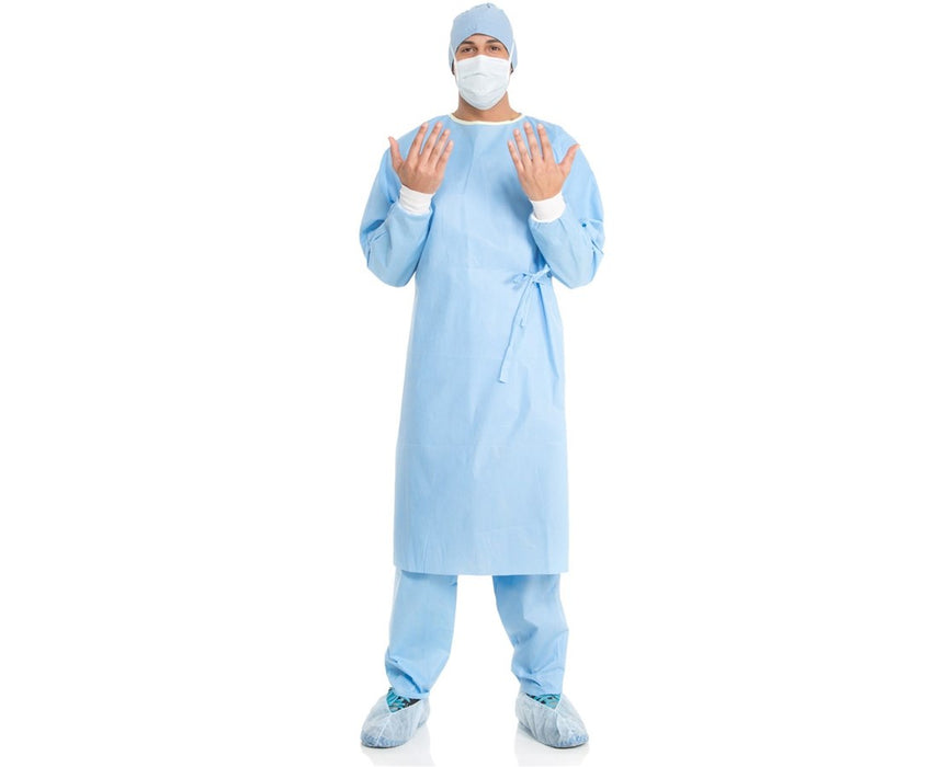 Evolution 4 Surgical Gowns Fabric-Reinforced Chest & Sleeves, Green, Sterile, Large (36/Case)
