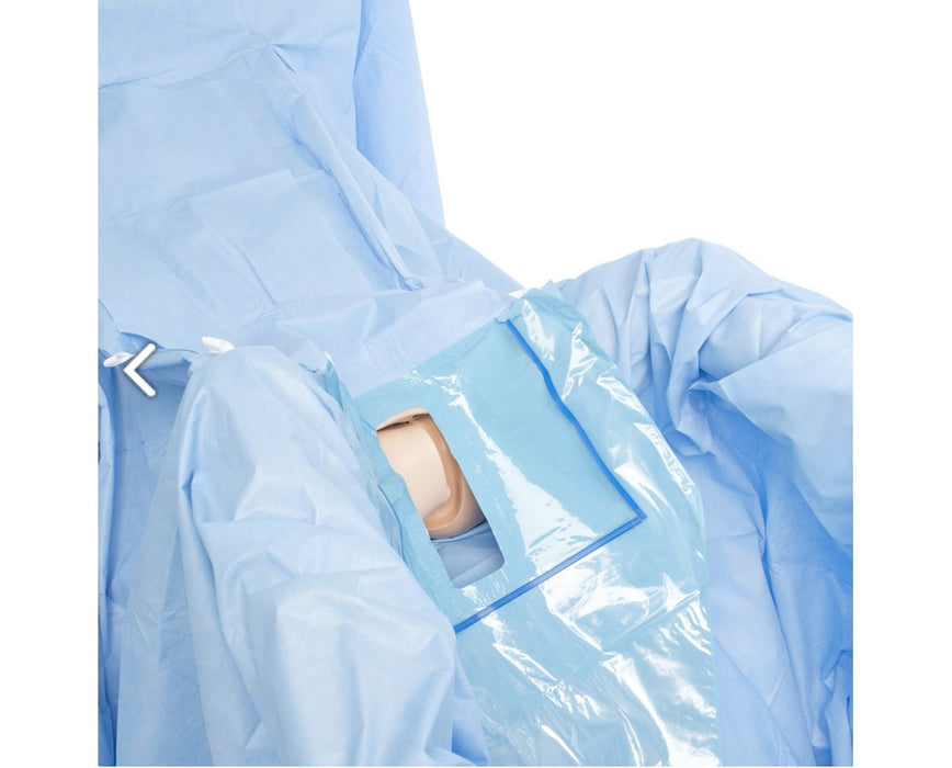 GYN/ Urology Drape with Attached Fluid Collection Pouch, 112" x 63" x 131", Sterile - 10/cs