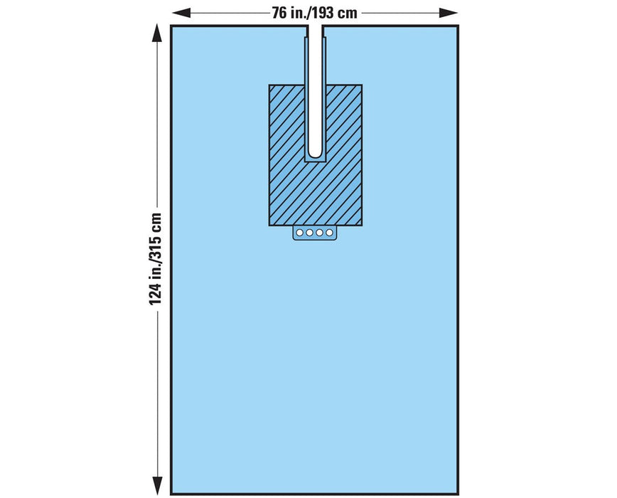 EENT Split Drapes 76" x 124" with 3" x 23" Split, Control Fabric Reinforcement & Tube Holders, 18/Case - Sterile