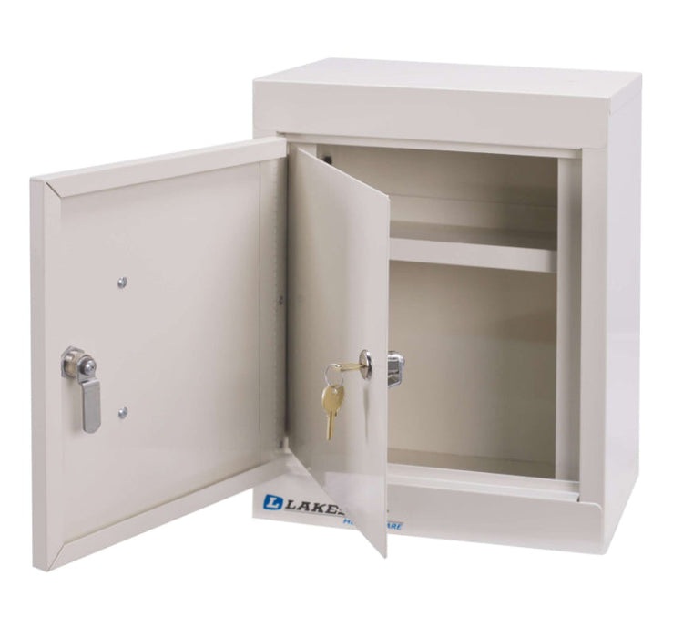 Double Door Narcotics Cabinet w/ 1 Shelf. Dual Lock
