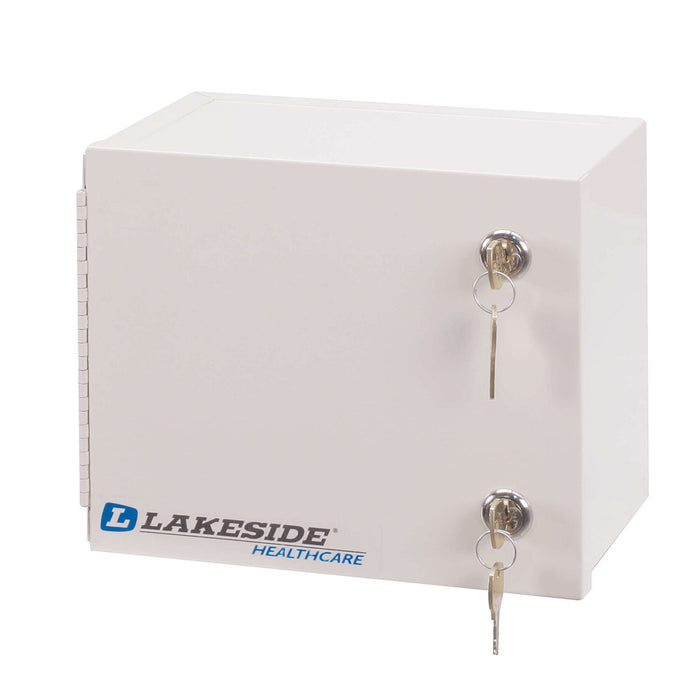 Single-Door Narcotics Cabinet w/ Dual Key Lock. Compact. 8.75"W × 6"D × 7.25"H