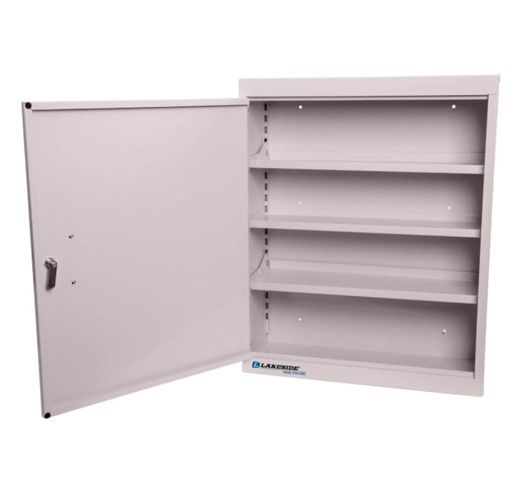 Single-Door Narcotics Cabinet w/ 3 Shelves & Key Lock